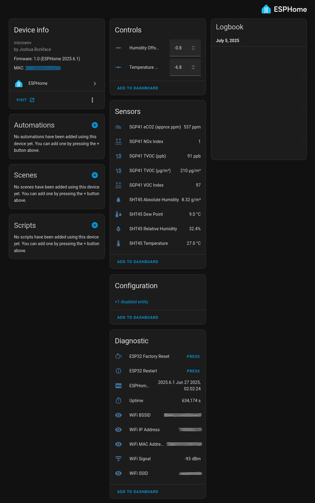 MicroEnv Home Assistant