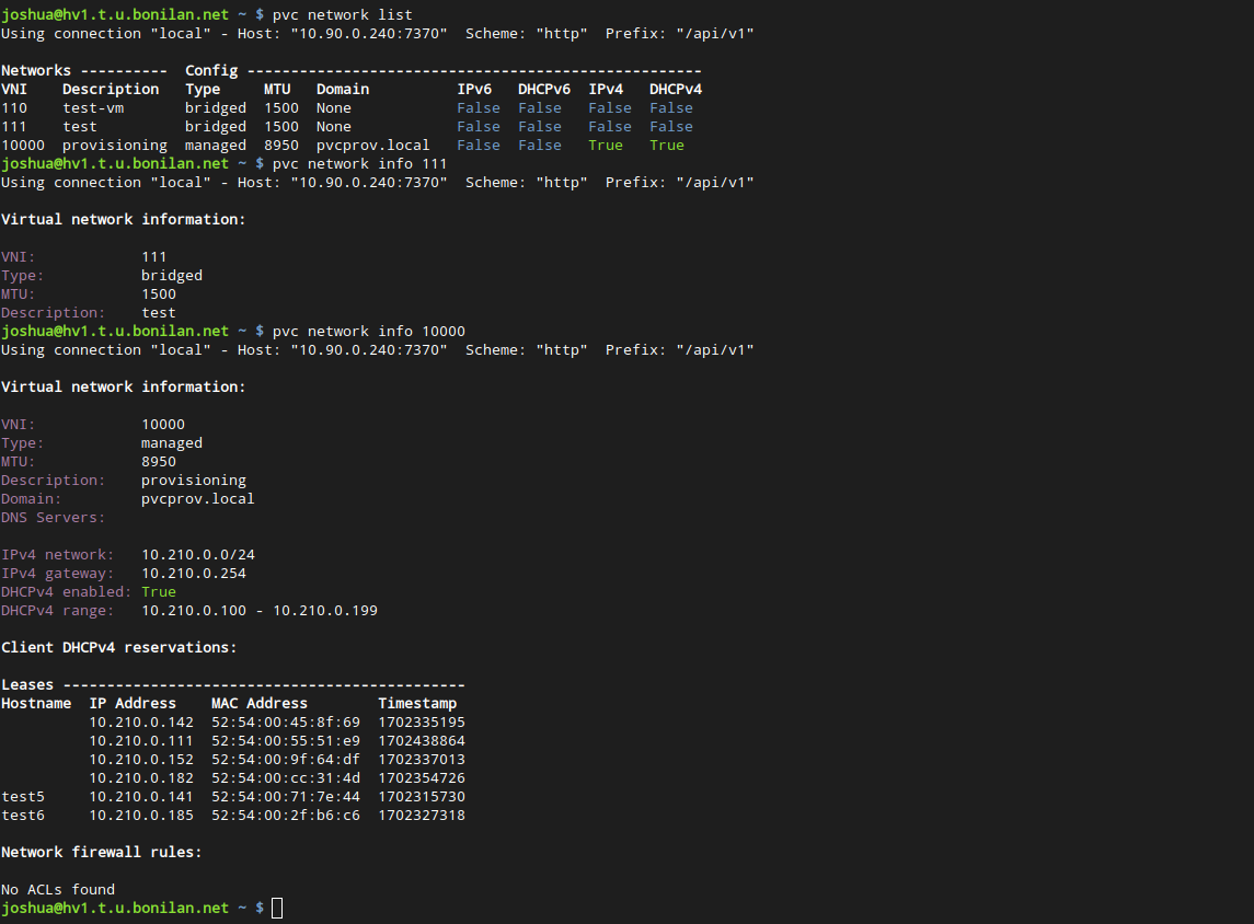 6. Network information