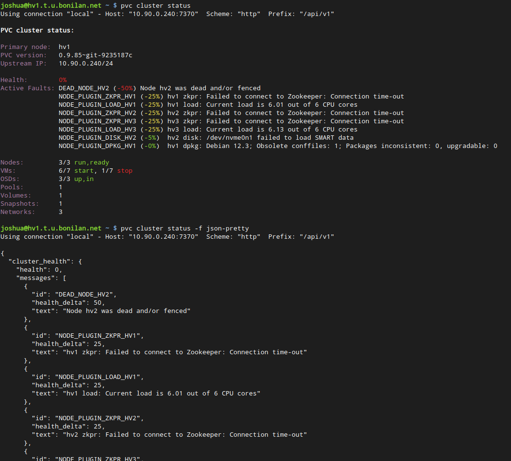 2. Cluster details and output formats